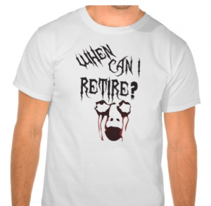 When Can I Retire? Zombie t-shirt for Halloween