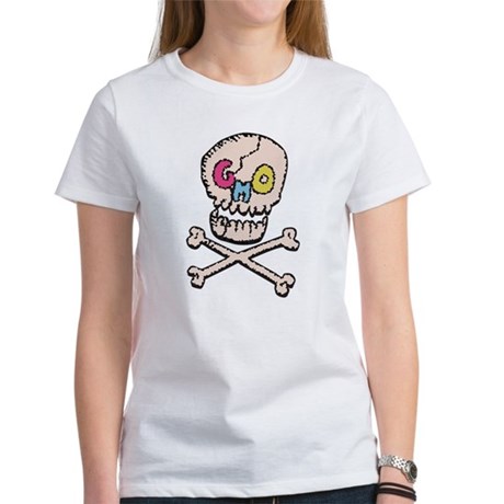 Halloween Costume T-shirt : Label GMO Skull